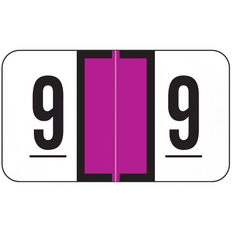 Jeter 0300 Compatible Numeric "9" Labels, Laminated Stock, 1-5/8" x 15/16" Individual Numbers - Roll of 500