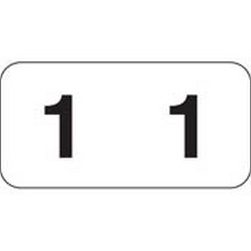 Jeter Compatible Numeric "1" Labels, Polylaminated Stock, 3/4" X 1-1/2" Individual Numbers - Roll of 500