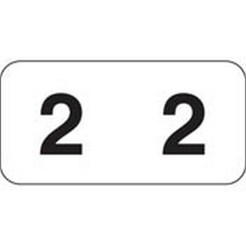 Jeter Compatible Numeric "2" Labels, Polylaminated Stock, 3/4" X 1-1/2" Individual Numbers - Roll of 500