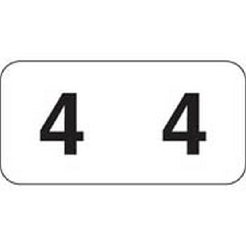 Jeter Compatible Numeric "4" Labels, Polylaminated Stock, 3/4" X 1-1/2" Individual Numbers - Roll of 500