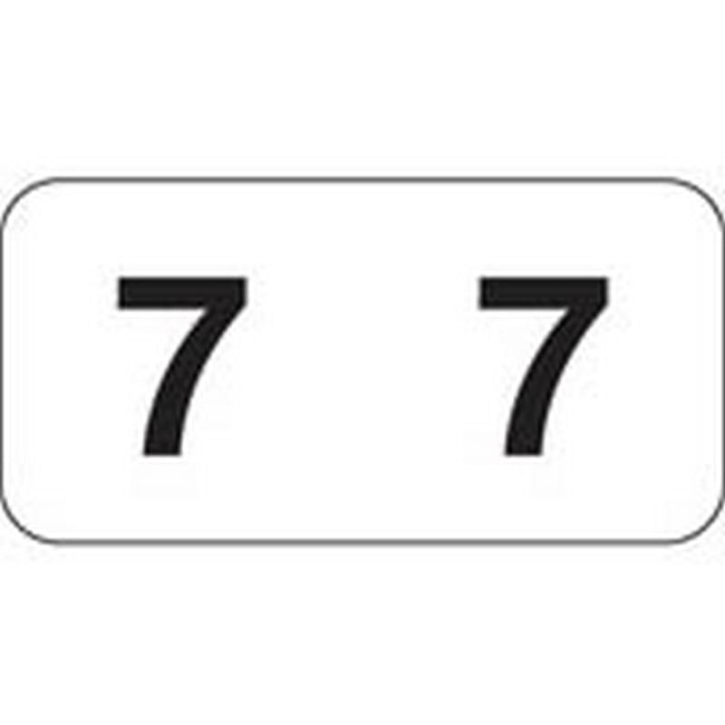 Jeter Compatible Numeric "7" Labels, Polylaminated Stock, 3/4" X 1-1/2" Individual Numbers - Roll of 500