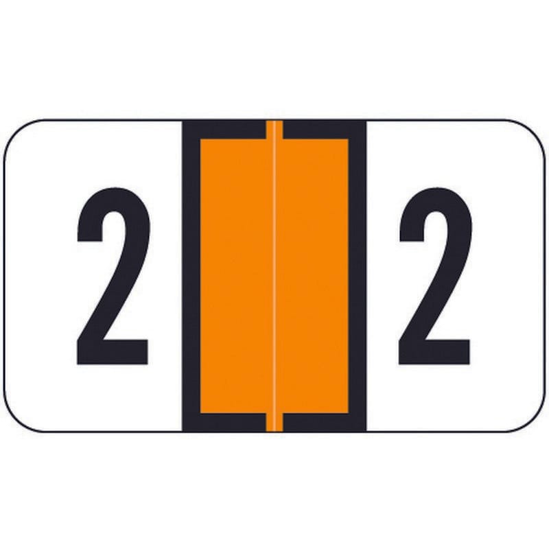 Jeter 2600 Compatible Numeric "2" Labels, Laminated Stock, 1-5/8" x 15/16" Individual Numbers - Roll of 500