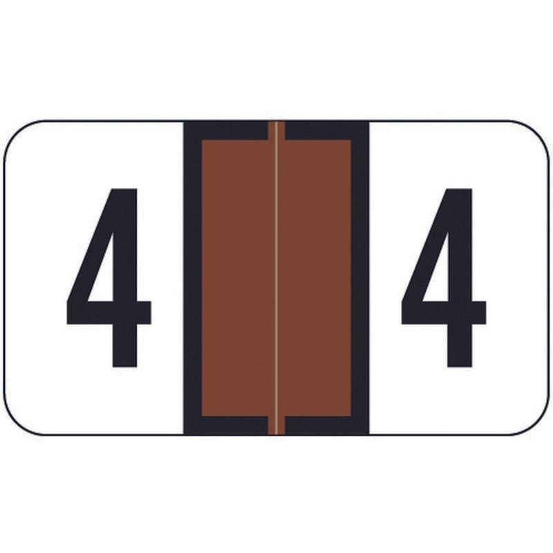 Jeter 2600 Compatible Numeric "4" Labels, Laminated Stock, 1-5/8" x 15/16" Individual Numbers - Roll of 500