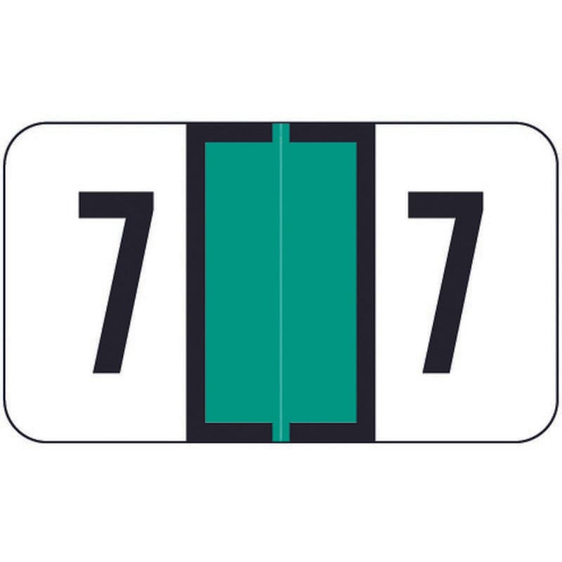 Jeter 2600 Compatible Numeric "7" Labels, Laminated Stock, 1-5/8" x 15/16" Individual Numbers - Roll of 500