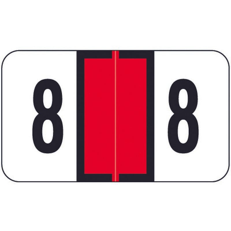 Jeter 2600 Compatible Numeric "8" Labels, Laminated Stock, 1-5/8" x 15/16" Individual Numbers - Roll of 500