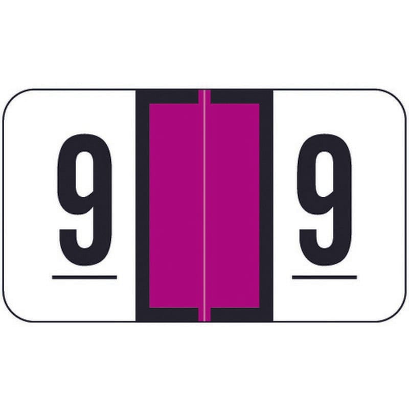 Jeter 2600 Compatible Numeric "9" Labels, Laminated Stock, 1-5/8" x 15/16" Individual Numbers - Roll of 500