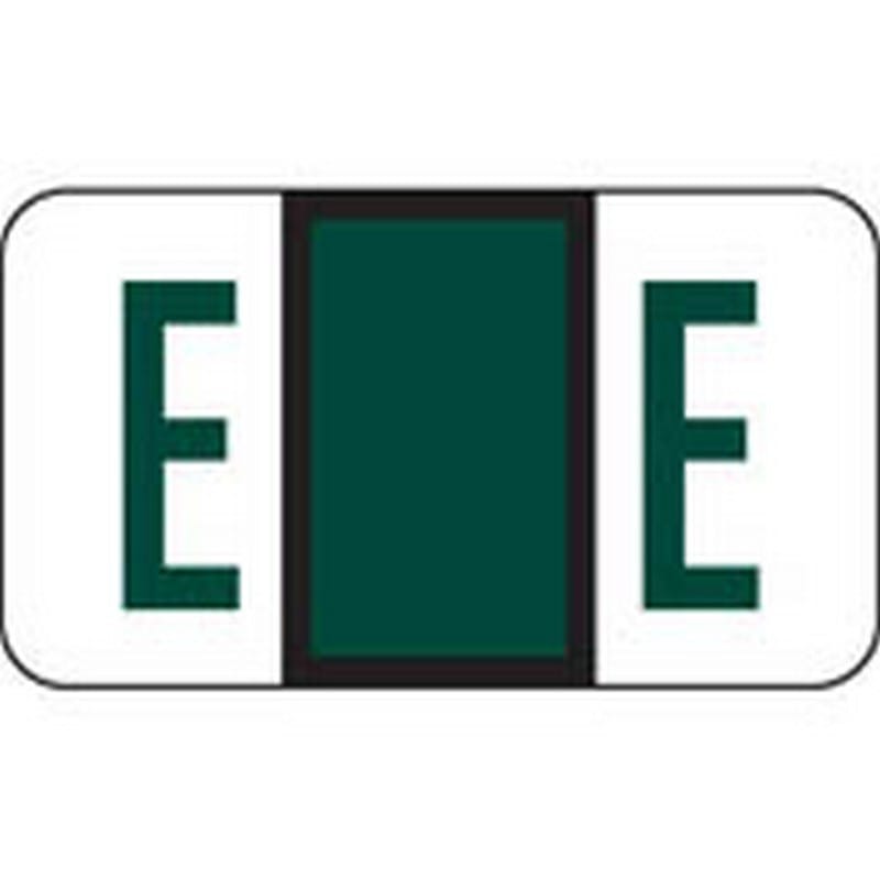 Jeter Compatible "E" Labels, Polylaminated Stock, 15/16 " X 1-5/8" Individual Letters - Roll of 500