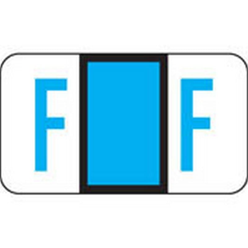 Jeter Compatible "F" Labels, Polylaminated Stock, 15/16 " X 1-5/8" Individual Letters - Roll of 500