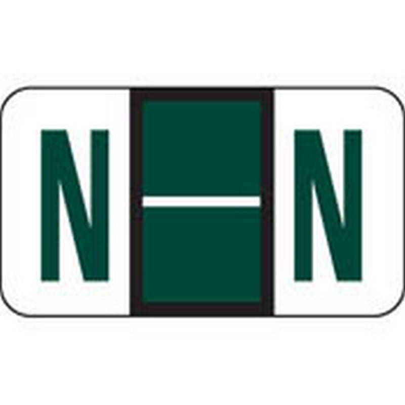 Jeter Compatible "N" Labels, Polylaminated Stock, 15/16 " X 1-5/8" Individual Letters - Roll of 500