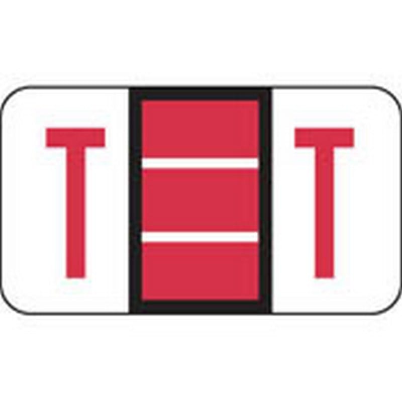 Jeter Compatible "T" Labels, Polylaminated Stock, 15/16 " X 1-5/8" Individual Letters - Roll of 500