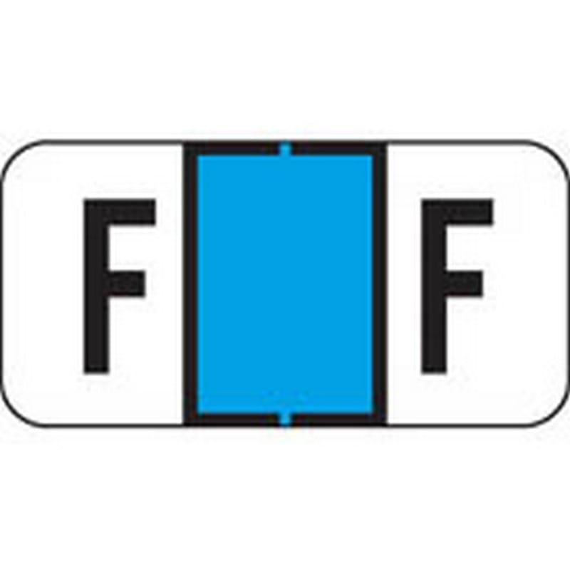 Jeter Compatible "F" Labels, Polylaminated Stock, 3/4 " X 1-1/2" Individual Letters - Roll of 500