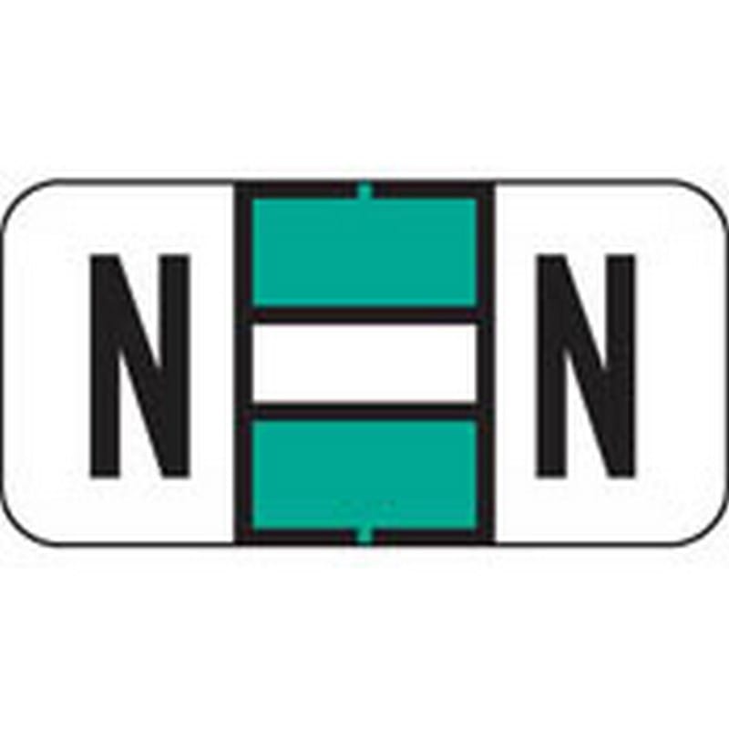 Jeter Compatible "N" Labels, Polylaminated Stock, 3/4 " X 1-1/2" Individual Letters - Roll of 500
