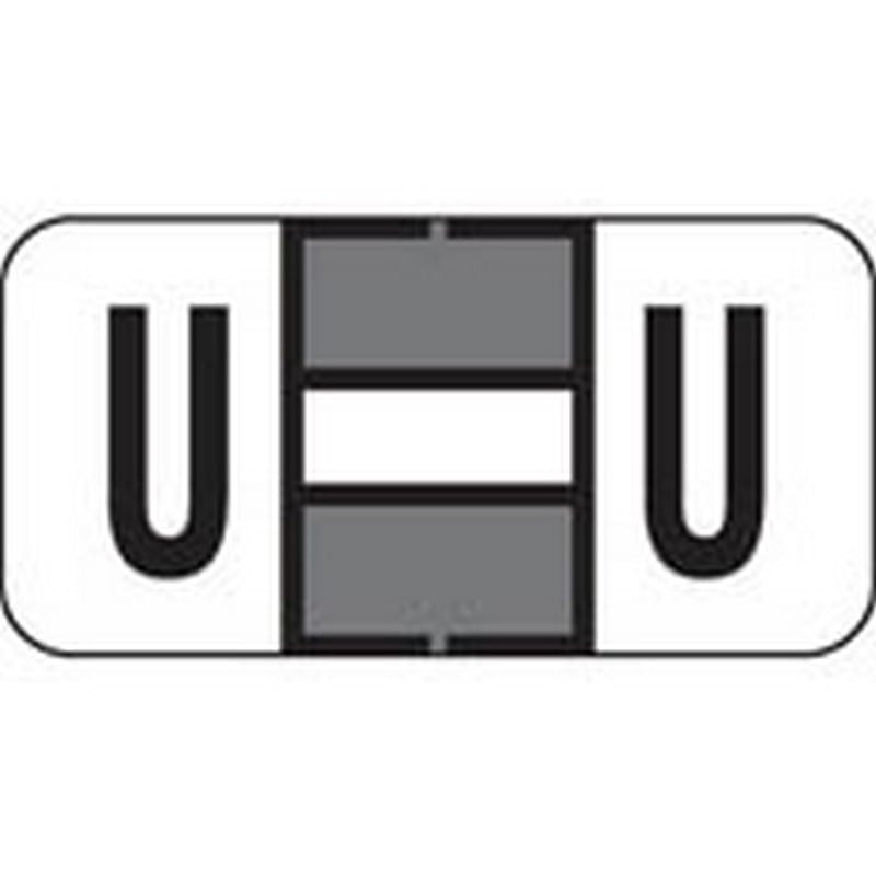Jeter Compatible "U" Labels, Polylaminated Stock, 3/4 " X 1-1/2" Individual Letters - Roll of 500