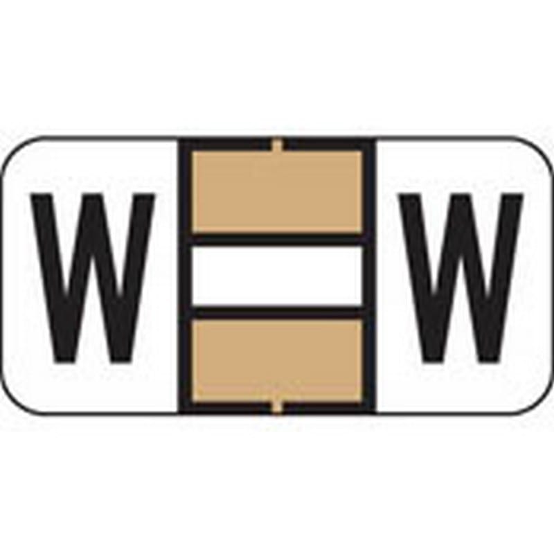 Jeter Compatible "W" Labels, Polylaminated Stock, 3/4 " X 1-1/2" Individual Letters - Roll of 500