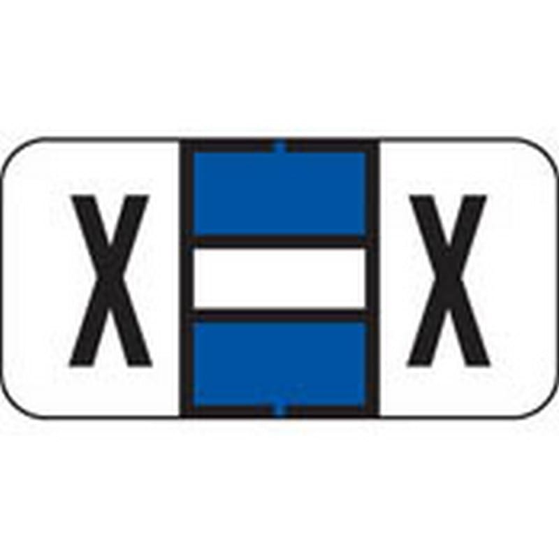 Jeter Compatible "X" Labels, Polylaminated Stock, 3/4 " X 1-1/2" Individual Letters - Roll of 500