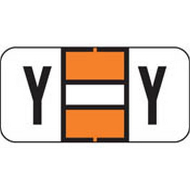 Jeter Compatible "Y" Labels, Polylaminated Stock, 3/4 " X 1-1/2" Individual Letters - Roll of 500