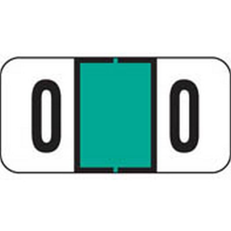 Jeter Compatible Numeric "0" Labels, Polylaminated Stock, 3/4" X 1-1/2" Individual Numbers - Roll of 500