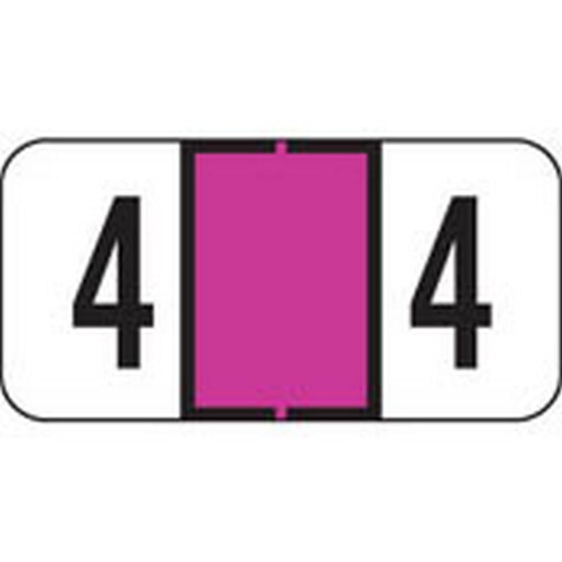 Jeter Compatible Numeric "4" Labels, Polylaminated Stock, 3/4" X 1-1/2" Individual Numbers - Roll of 500