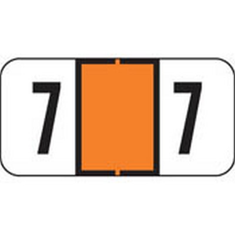 Jeter Compatible Numeric "7" Labels, Polylaminated Stock, 3/4" X 1-1/2" Individual Numbers - Roll of 500
