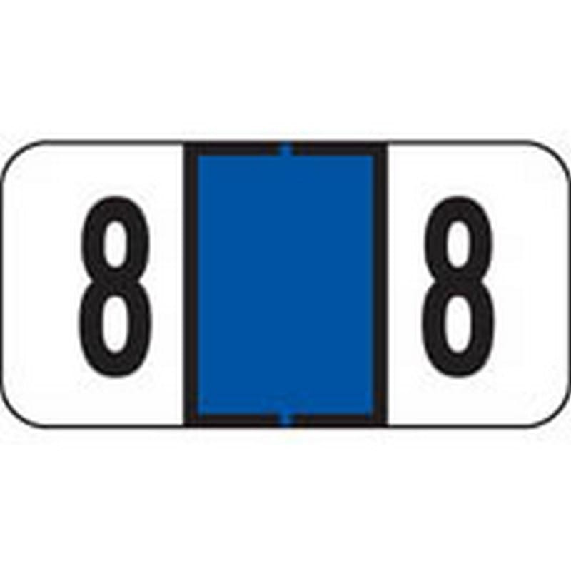 Jeter Compatible Numeric "8" Labels, Polylaminated Stock, 3/4" X 1-1/2" Individual Numbers - Roll of 500
