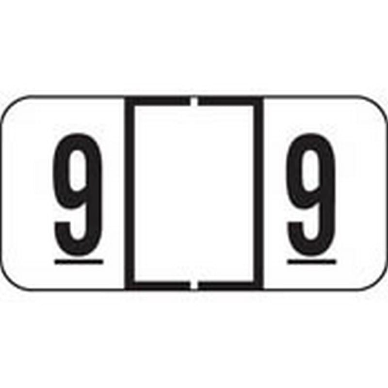 Jeter Compatible Numeric "9" Labels, Polylaminated Stock, 3/4" X 1-1/2" Individual Numbers - Roll of 500
