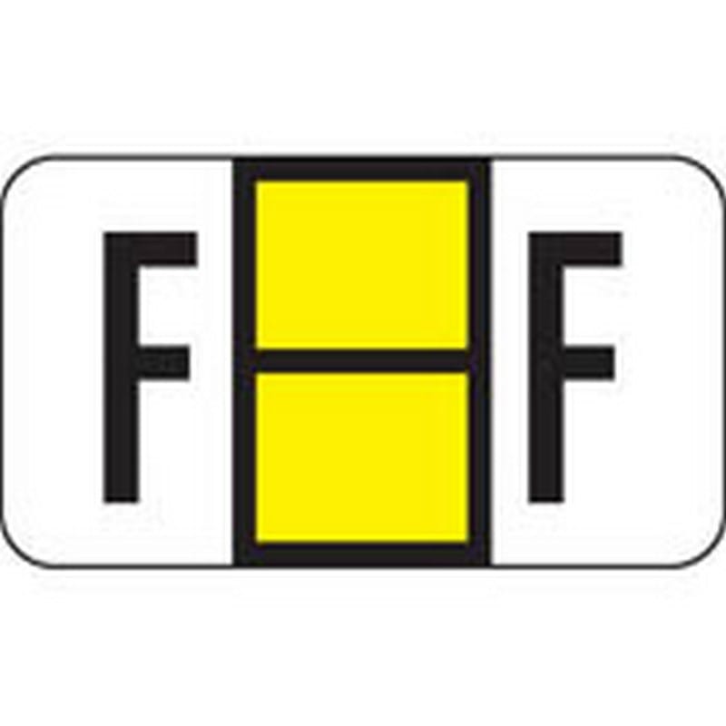 Jeter Compatible "F" Labels, Polylaminated Stock, 15/16 " X 1-5/8" Individual Letters - Roll of 500