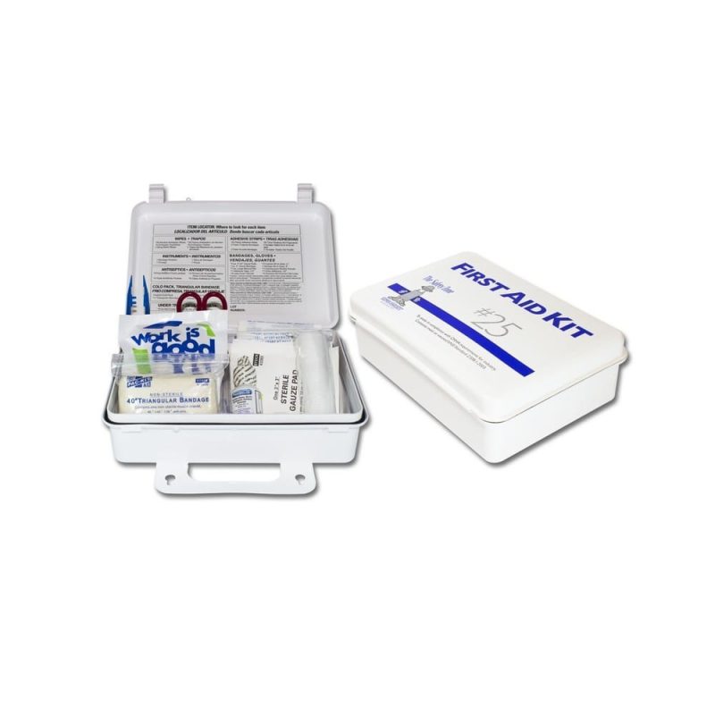 Metal 25 Man First Aid Kit, ANSI 2015 Specs (Sold Individually)