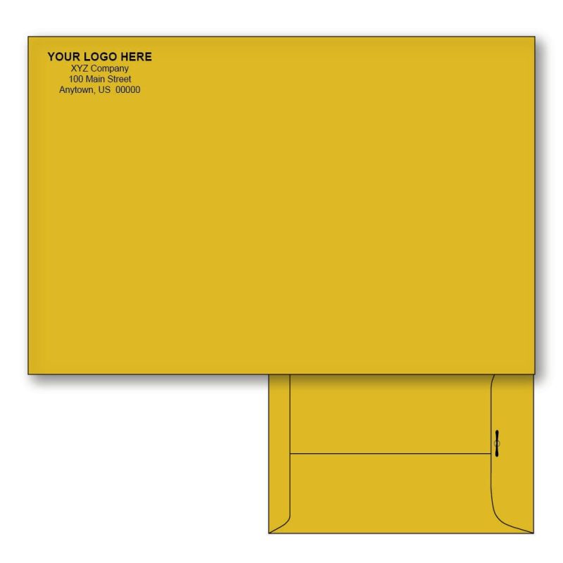 Custom Printed 6-1/2" x 9-1/2" Catalog Envelopes, Metal Clasp, Brown Kraft, 28 lb, Standard Flap (Box of 500)