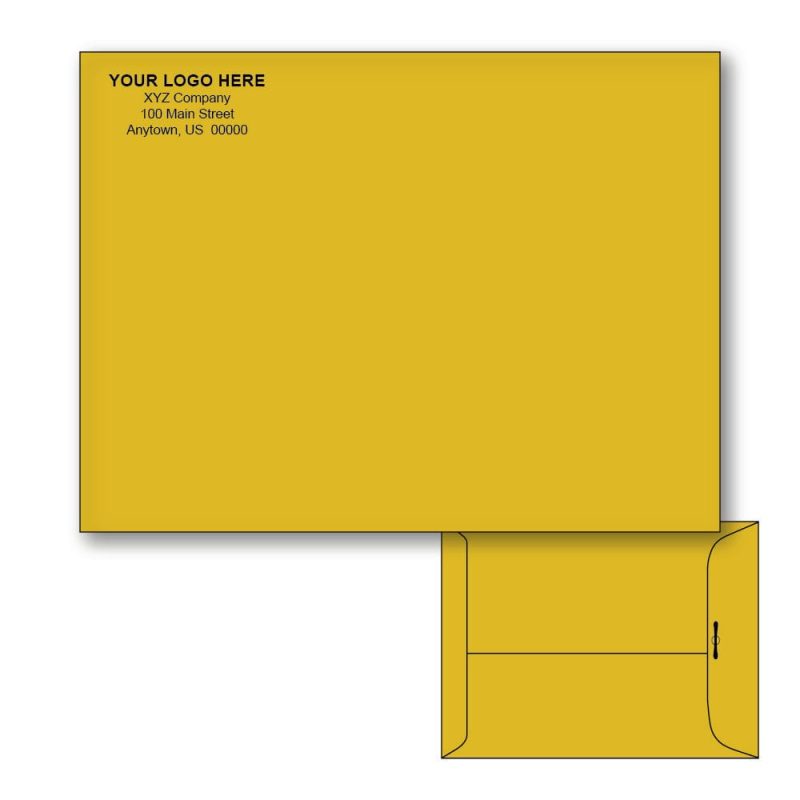 Custom Printed 7-1/2" x 10-1/2" Catalog Envelopes, Metal Clasp, Brown Kraft, 28 lb, Standard Flap (Box of 500)