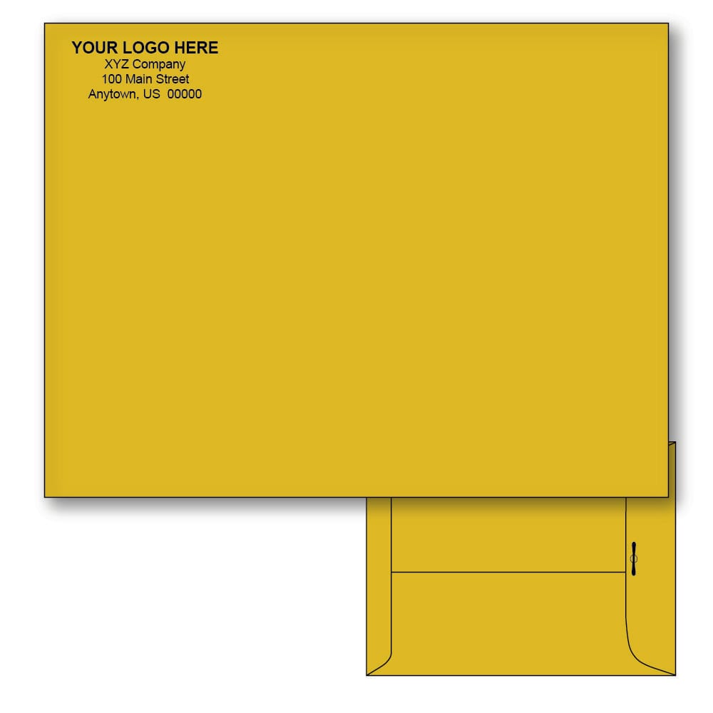 Custom Printed 9-1/2" x 12-1/2" Catalog Envelopes, Metal Clasp, Brown Kraft, 28 lb, Standard Flap (Box of 500) - Image 2