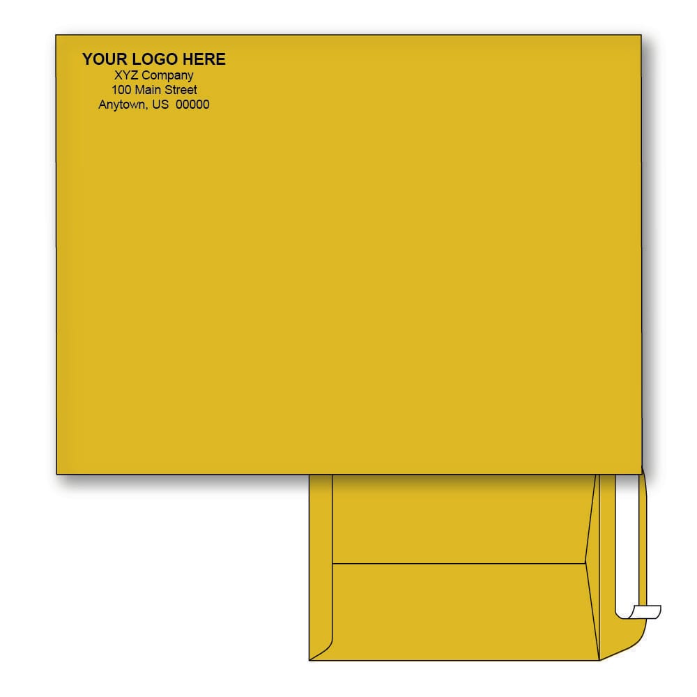 Custom Printed 9" x 12" Catalog Envelopes, Peel & Seal Closure, Brown Kraft, 28 lb, Standard Flap (Box of 500)