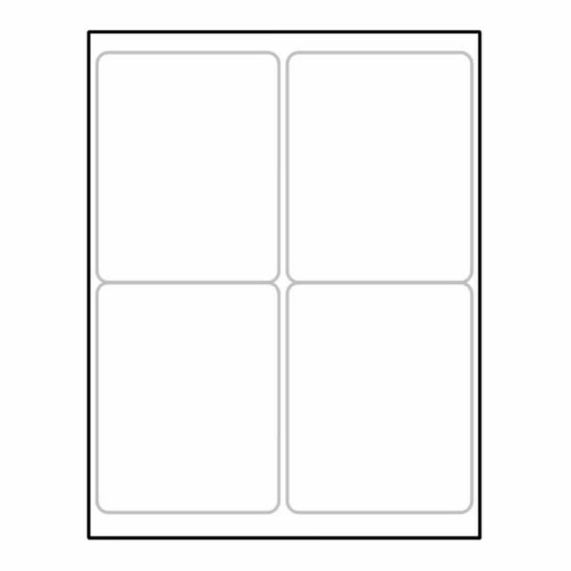 Laser Label Sheet, 4" x 5" Laser Finish, Flat Sheet and Pre-Die Cut Labels (Box of 100)