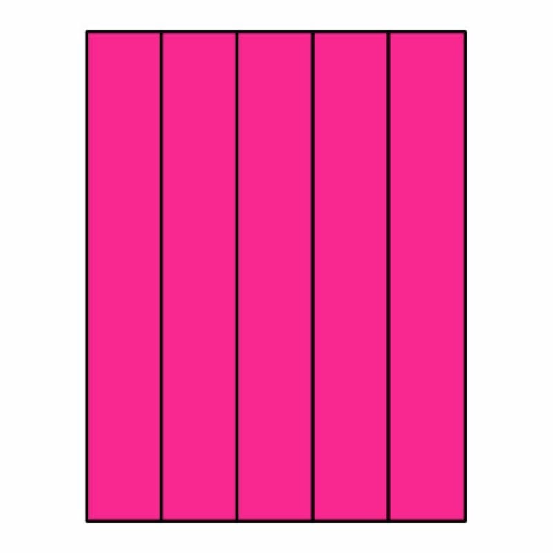 Laser Label Sheet, 8-1/2" x 11" Laser Finish, Fluorescent Pink Flat Sheet and Pre-Die Cut Labels (Box of 100)