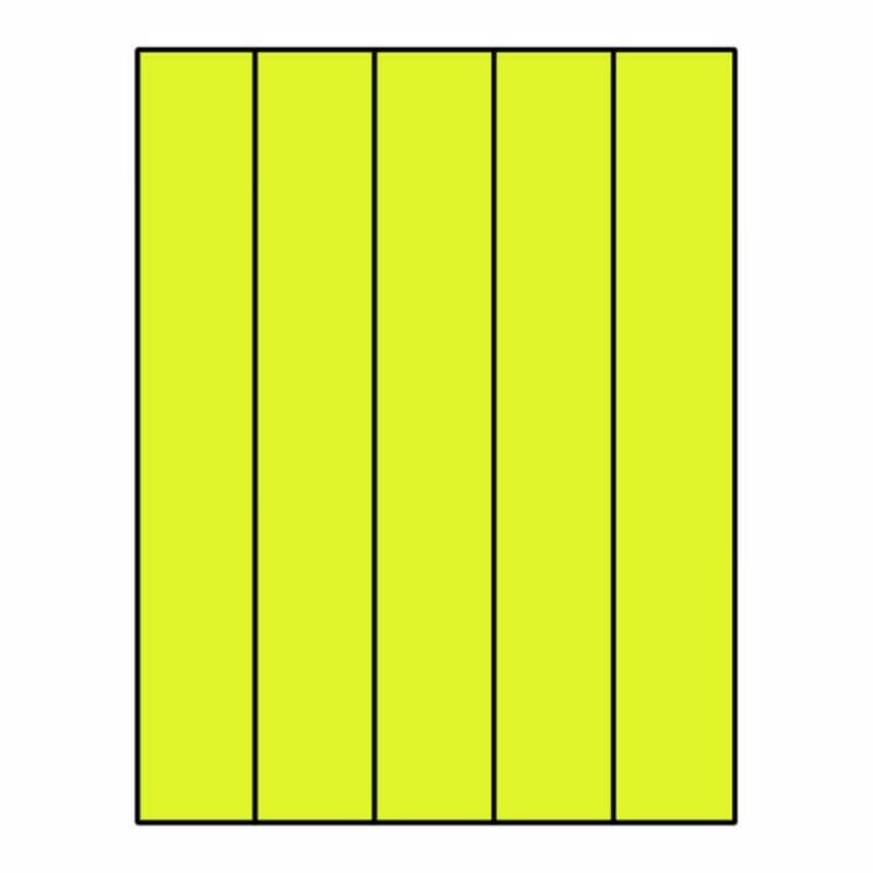 Laser Label Sheet, 8-1/2" x 11" Laser Finish, Fluorescent Chartreuse Flat Sheet and Pre-Die Cut Labels (Box of 100) - Image 2