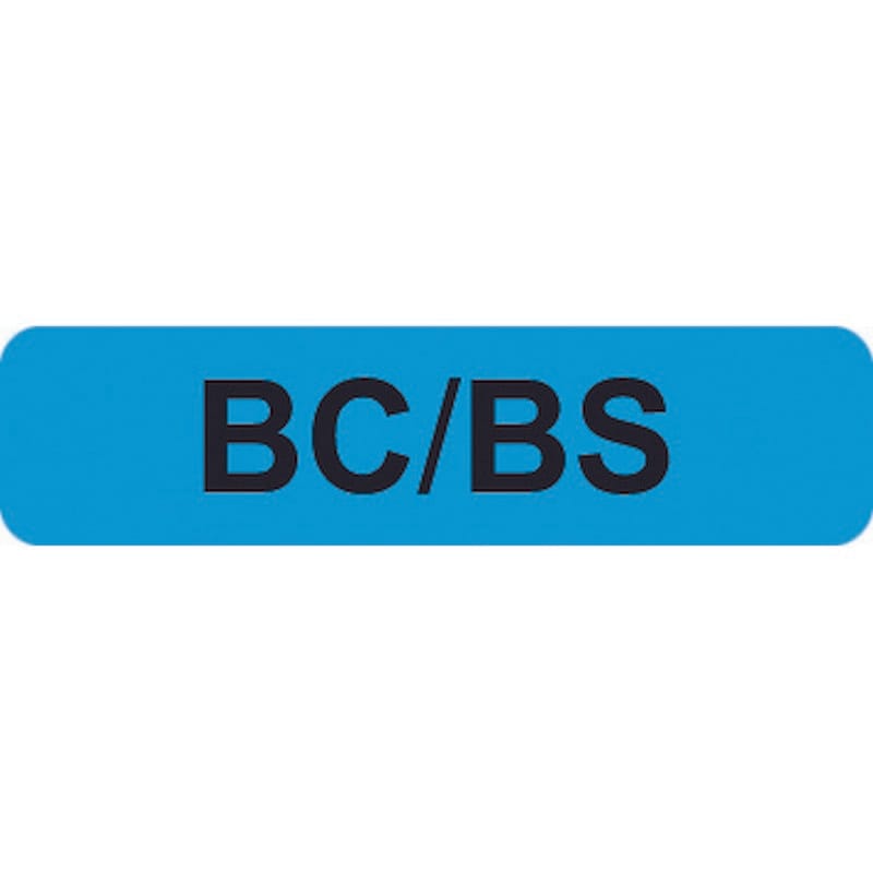 Insurance Labels, BC/BS - Light Blue, 1-1/4" X 5/16" (Roll of 500)