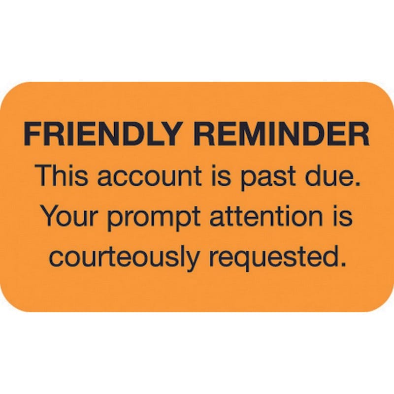 Billing Labels, Reminder, Fluorescent Orange, 1-1/2" x 7/8" (Roll of 250)