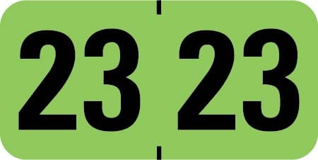 Medical Arts Press Compatible "23" Yearband Labels, Laminated Stock 1-1/2" x 3/4" - 500 per Roll