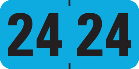Medical Arts Press Compatible "24" Yearband Labels, Laminated Stock 1-1/2" x 3/4" - 500 per Roll