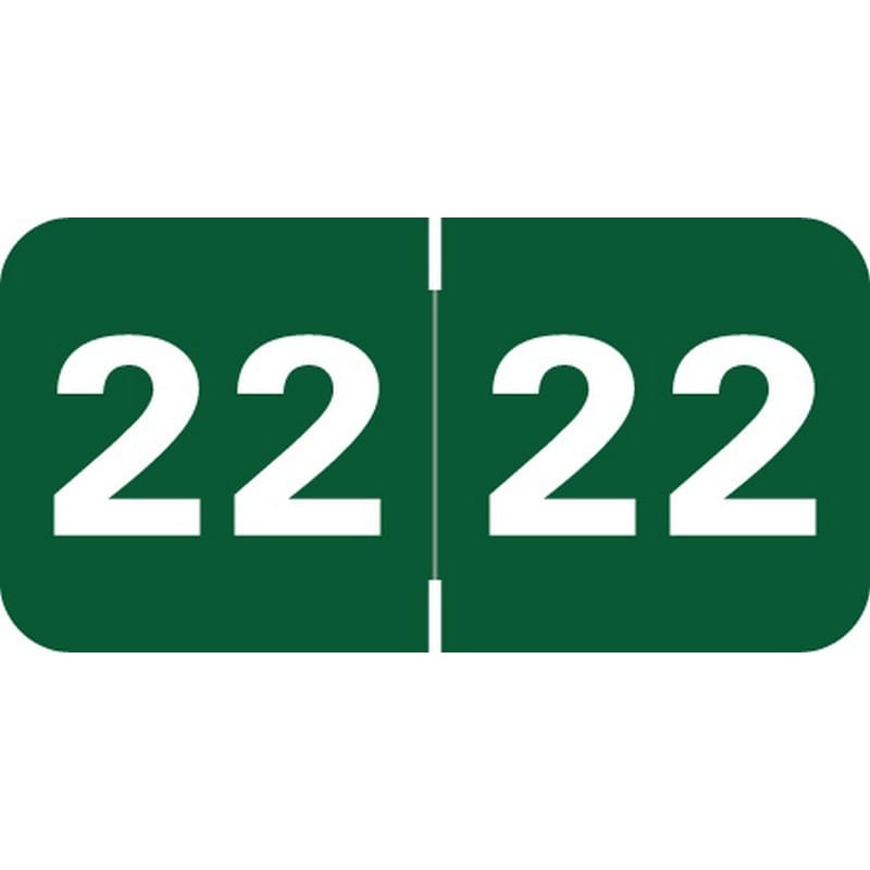 Medical Arts Press Compatible "22" Yearband Labels, Laminated Stock 1-1/2" x 3/4" - 500 per Roll