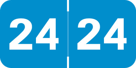 Medical Arts Press Compatible "24" Yearband Labels, Laminated Stock 1-1/2" x 3/4" - 500 per Roll
