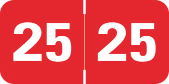 Medical Arts Press Compatible "25" Yearband Labels, Laminated Stock 1-1/2" x 3/4" - 500 per Roll