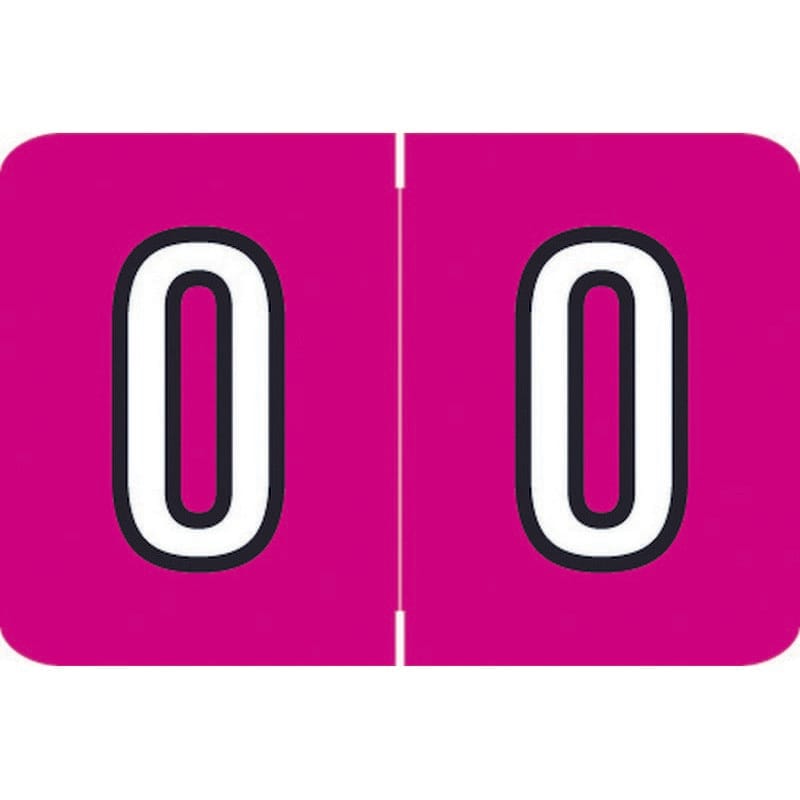Barkley NCPM Compatible Numeric "0" Labels, Laminated Stock, 1" X 1-1/2" Individual Numbers - Roll of 500