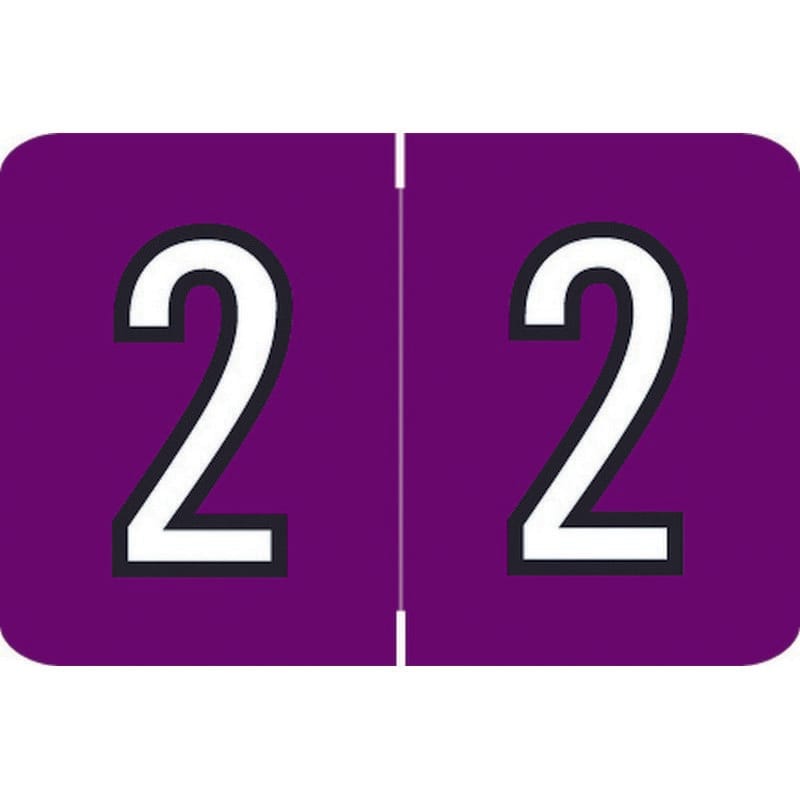 Barkley NCPM Compatible Numeric "2" Labels, Laminated Stock, 1" X 1-1/2" Individual Numbers - Roll of 500