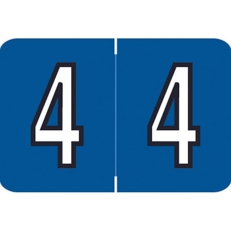 Barkley NCPM Compatible Numeric "4" Labels, Laminated Stock, 1" X 1-1/2" Individual Numbers - Roll of 500