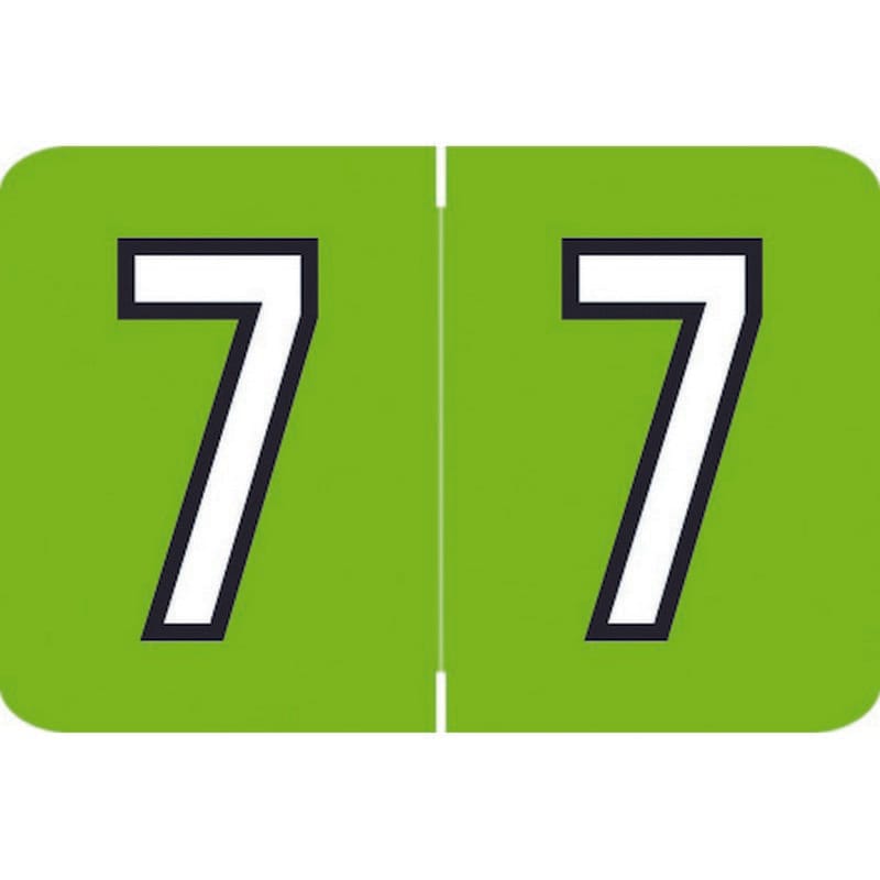 Barkley NCPM Compatible Numeric "7" Labels, Laminated Stock, 1" X 1-1/2" Individual Numbers - Roll of 500