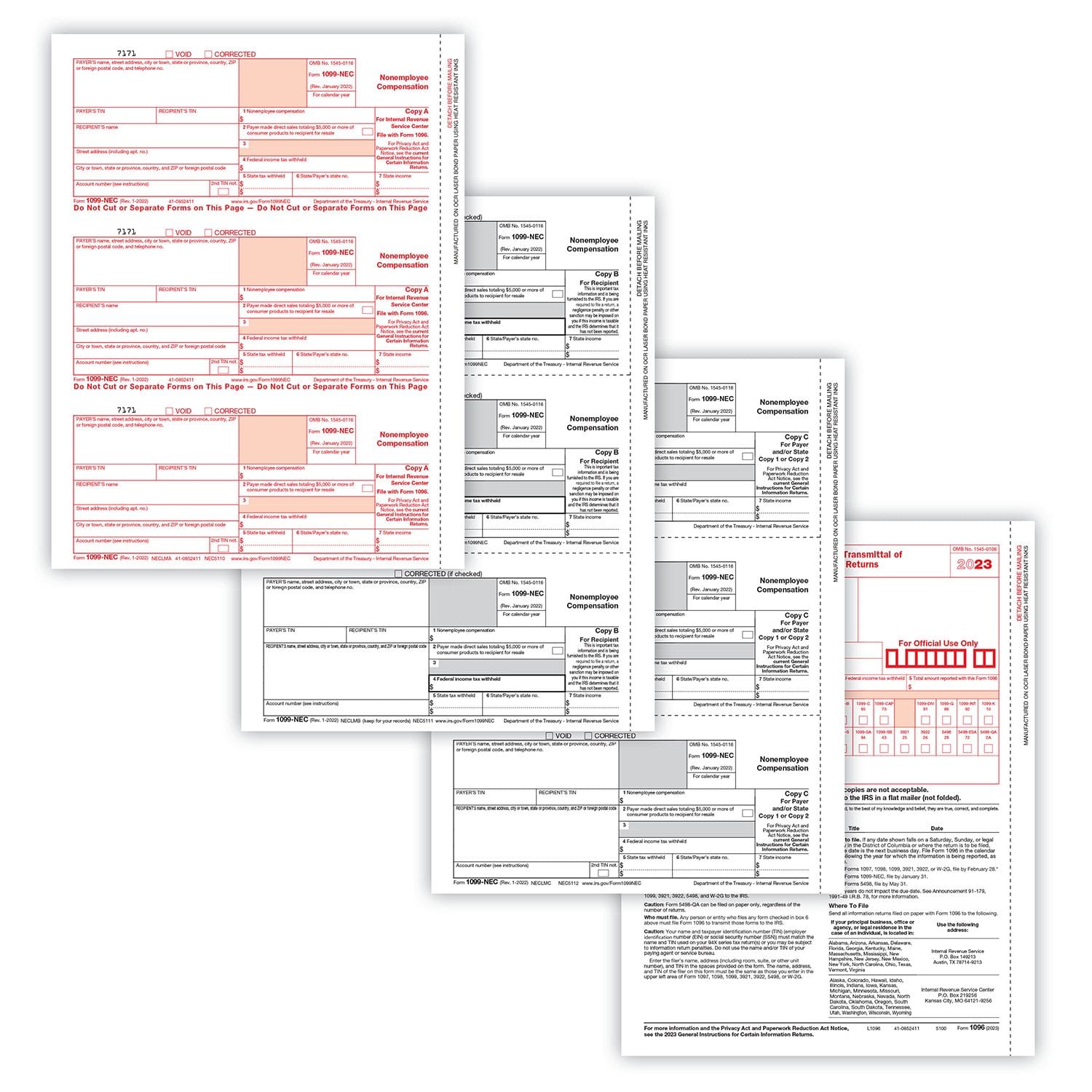 1099-NEC Set, 4-Part (25 Employees)