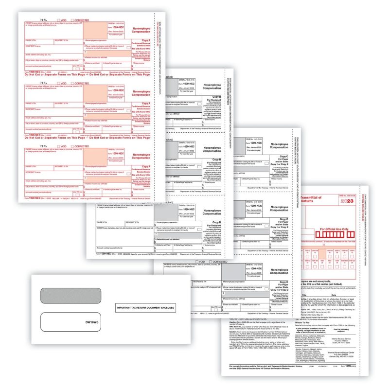 1099-NEC Set, 4-Part w/ Envelopes (50 Employees)