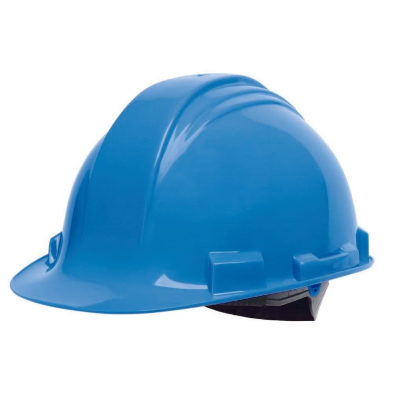 Honeywell Peak Sky Blue HDPE Shell Hard Hat, 4-PT Ratchet Suspension, Sold by the Each
