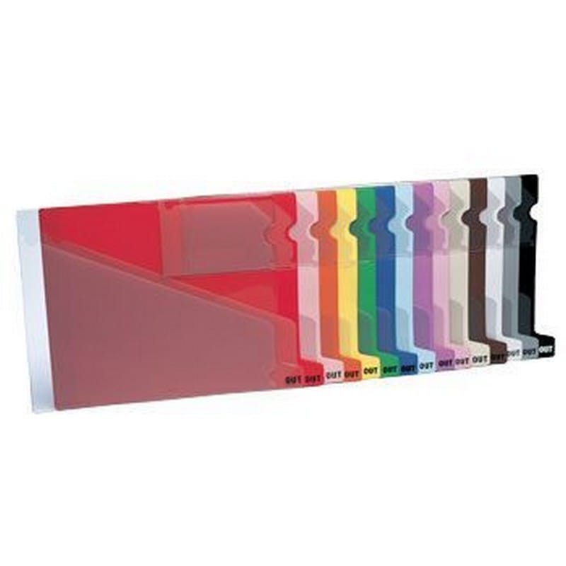 13" x 9-1/2" Out Guide Bottom Tab Slant Pocket - Green (Pack of 25)