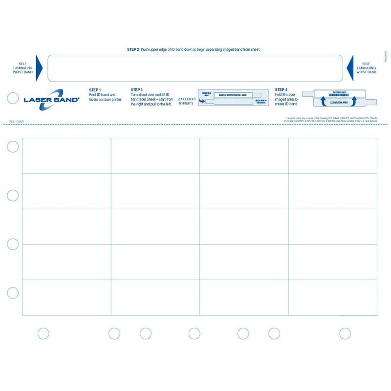 8-1/2" x 11" Adult Band w/ Labels & 5/7 Hole Punch (Carton of 1000)